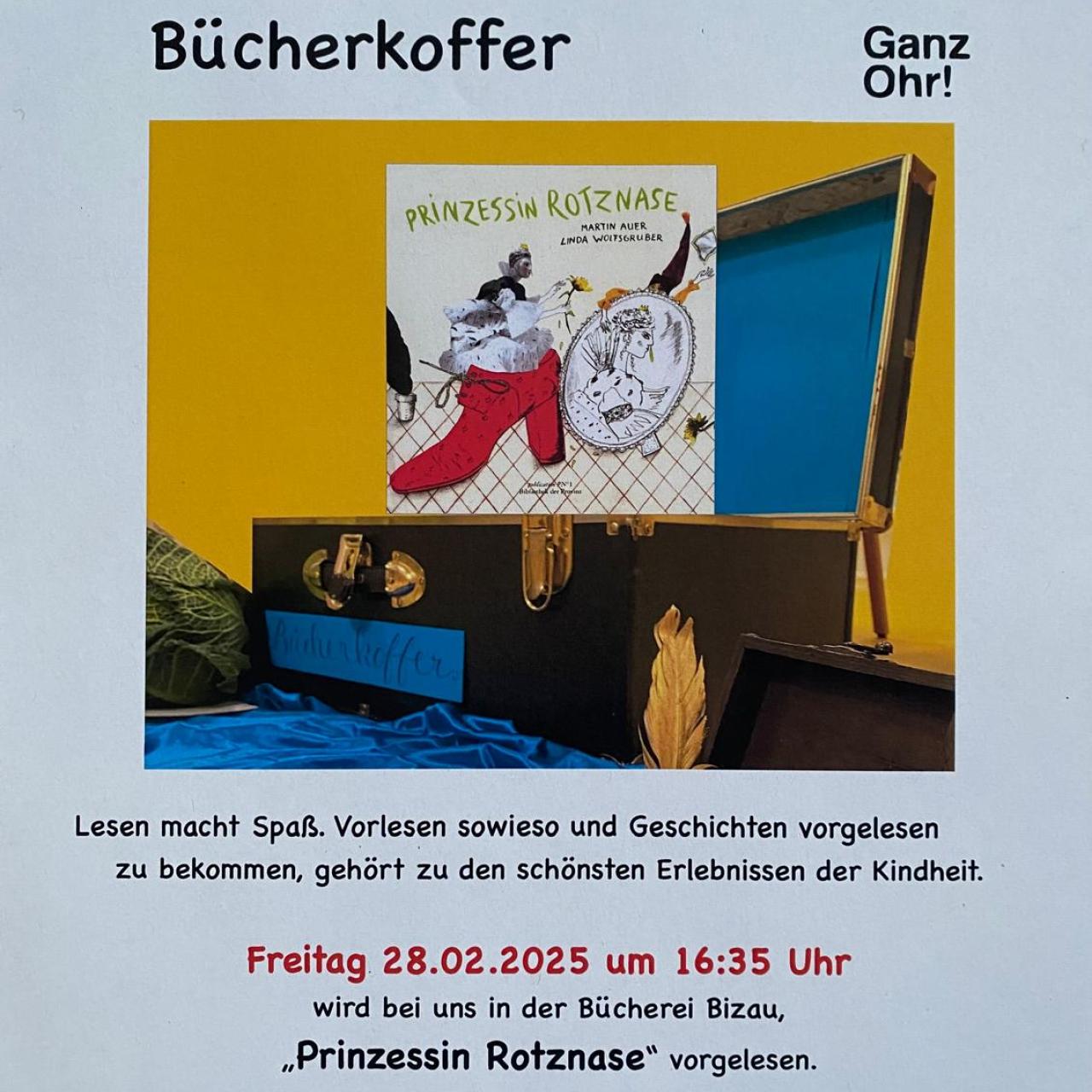Sigrid liest aus dem Bücherkoffer